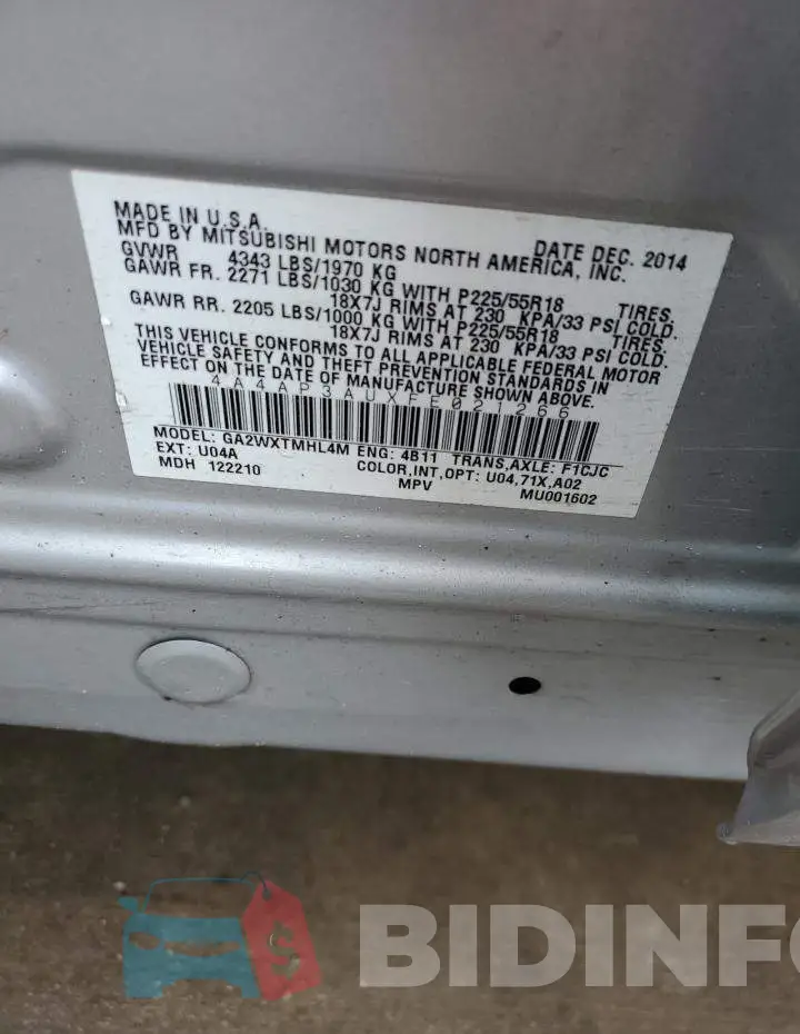 4A4AP3AUXFE021266 Photo# 12