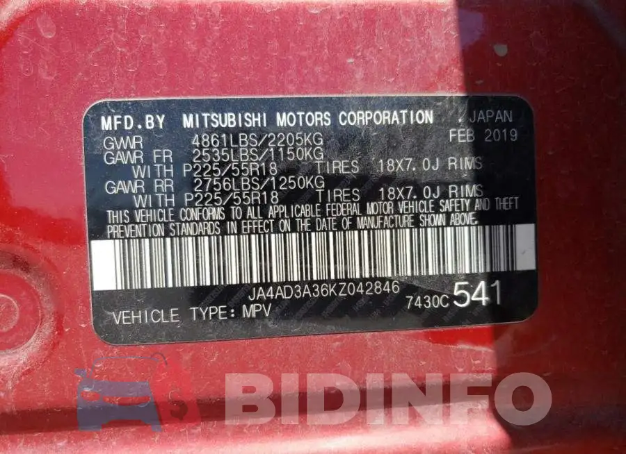 JA4AD3A36KZ042846 Photo# 13