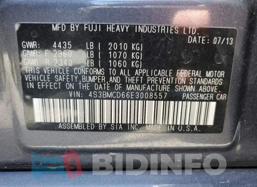 4S3BMCD66E3008557 Photo# 12