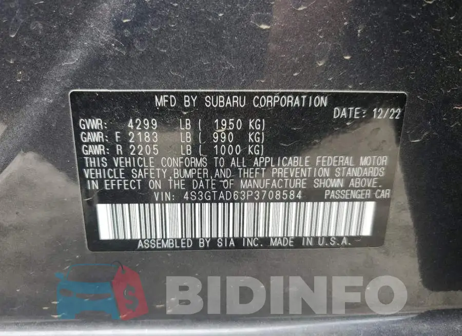 4S3GTAD63P3708584 Photo# 13