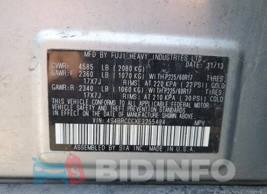 4S4BRCCCXE3255424 Photo# 13