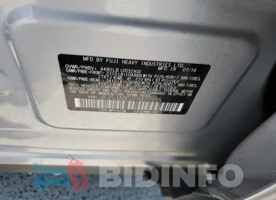 JF2SJABC2FH477155 Photo# 13