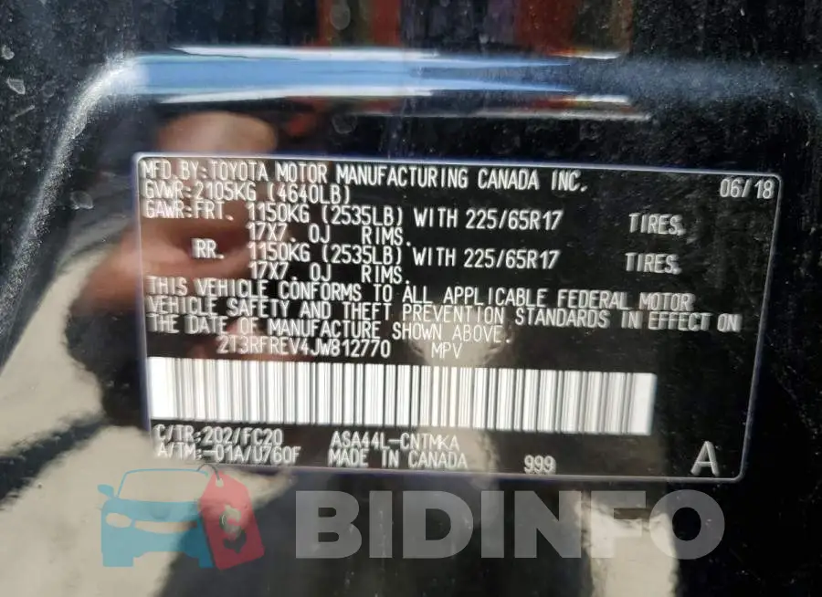 2T3RFREV4JW812770 Photo# 12