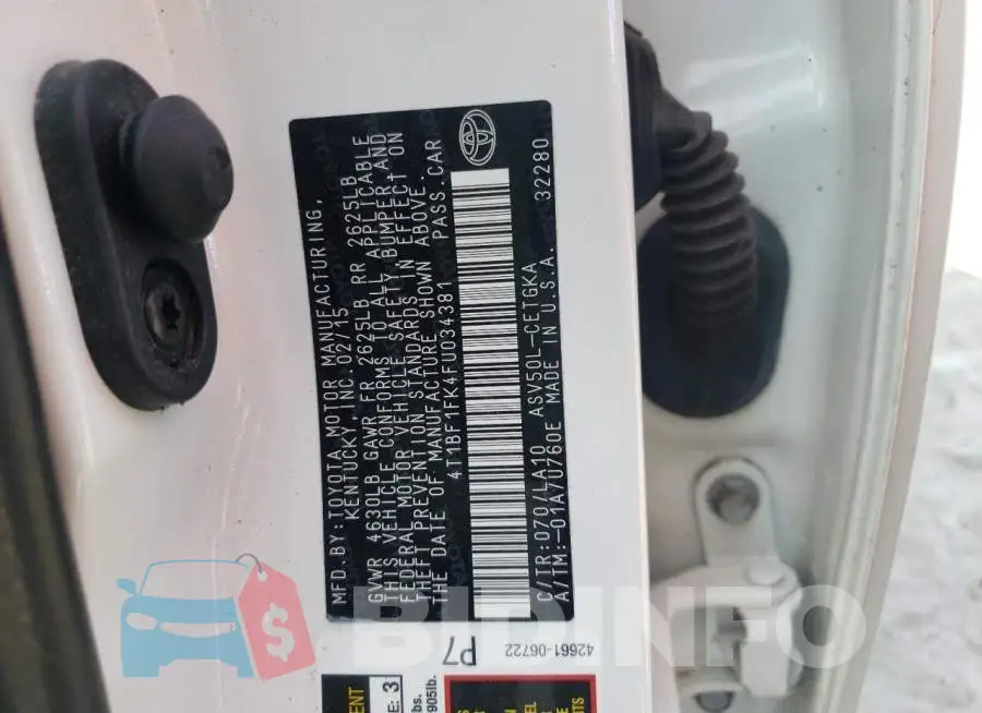 4T1BF1FK4FU034381 Photo# 12