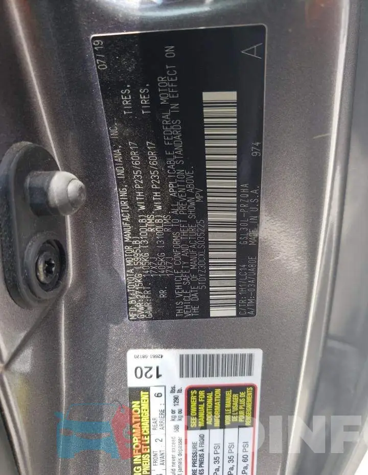 5TDYZ3DCXLS035225 Photo# 13