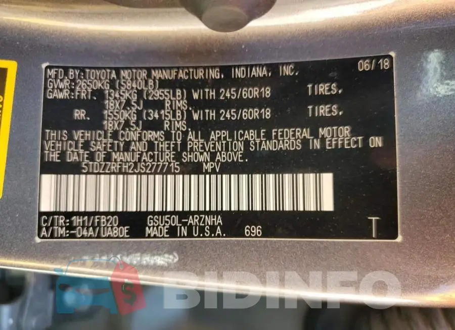 5TDZZRFH2JS277715 Photo# 13