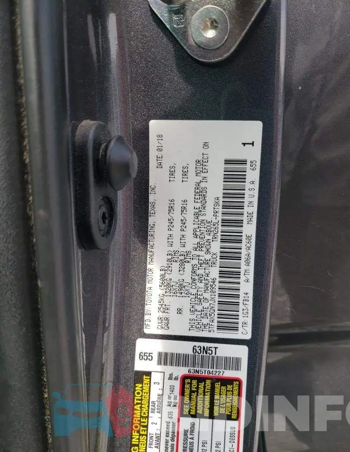 5TFAX5GN7JX109546 Photo# 12