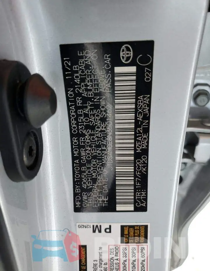 JTDS4MCE8N3501462 Photo# 13