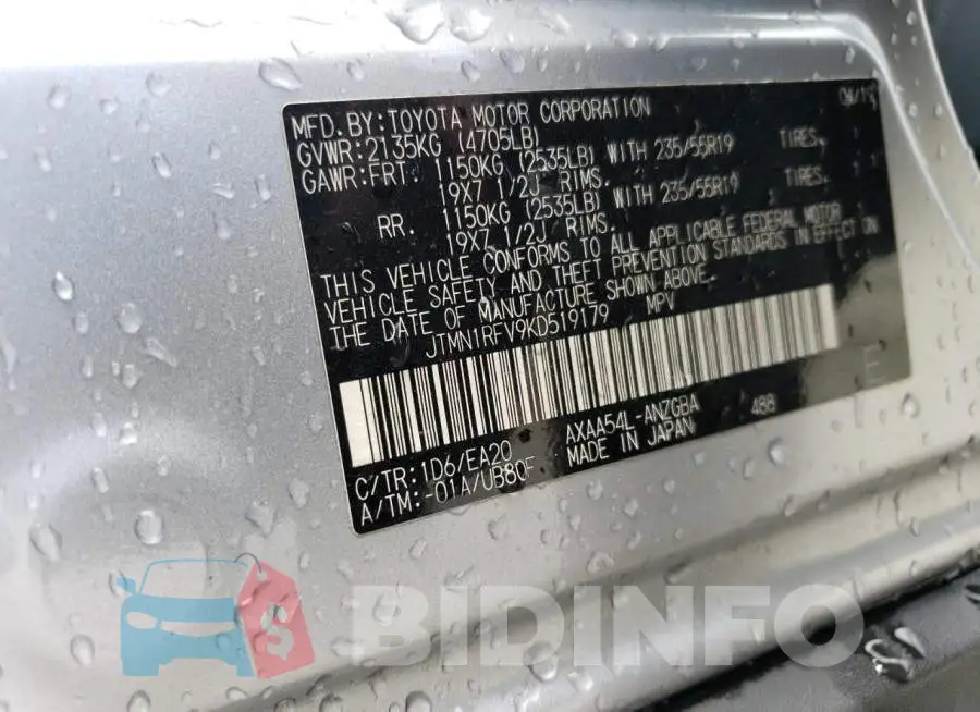 JTMN1RFV9KD519179 Photo# 13