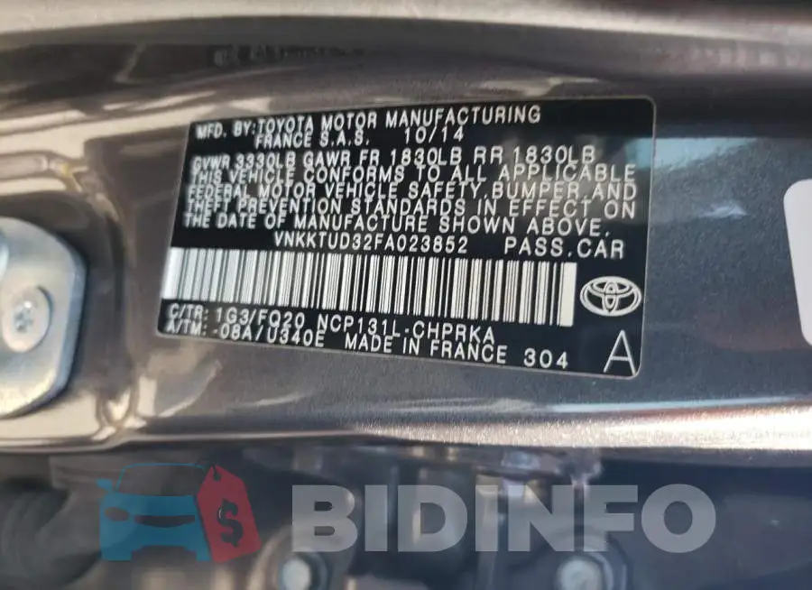 VNKKTUD32FA023852 Photo# 14
