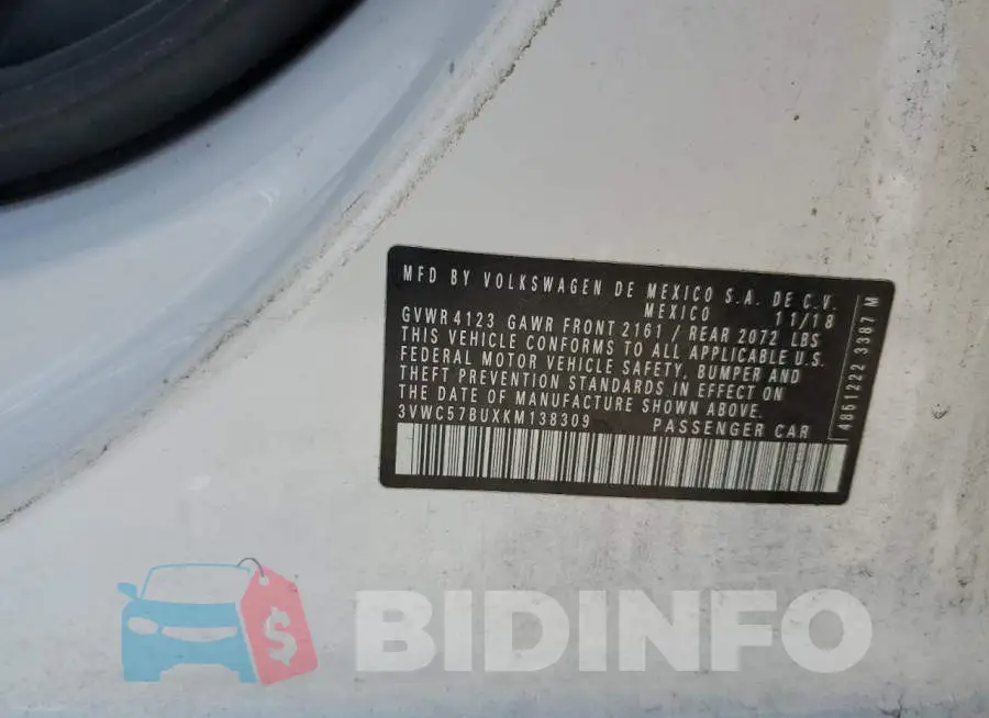3VWC57BUXKM138309 Photo# 12
