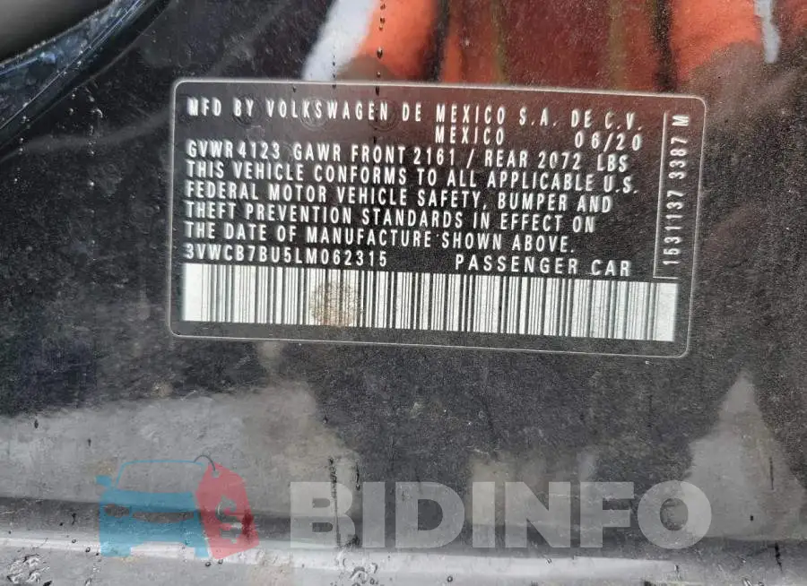 3VWCB7BU5LM062315 Photo# 12
