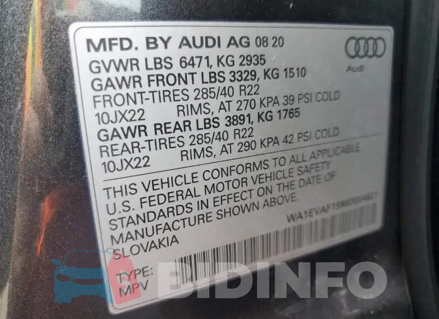WA1EVAF19MD004621 Photo# 12