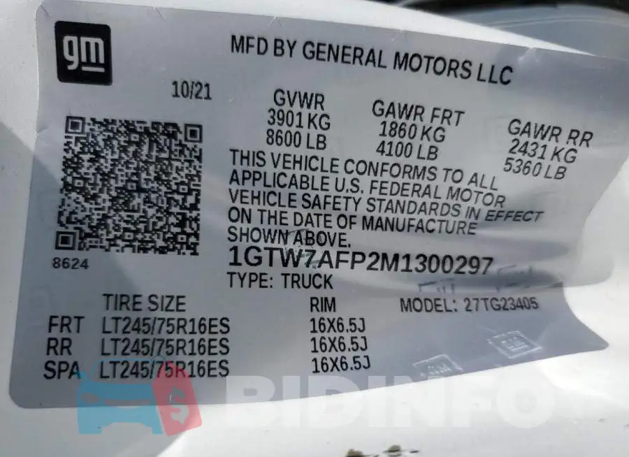 1GTW7AFP2M1300297 Photo# 14