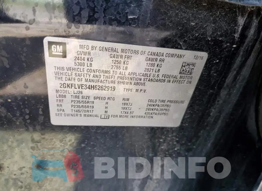 2GKFLVE34H6262919 Photo# 12