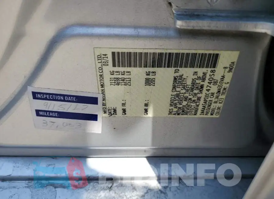 1N4AA5AP1EC474058 Photo# 12