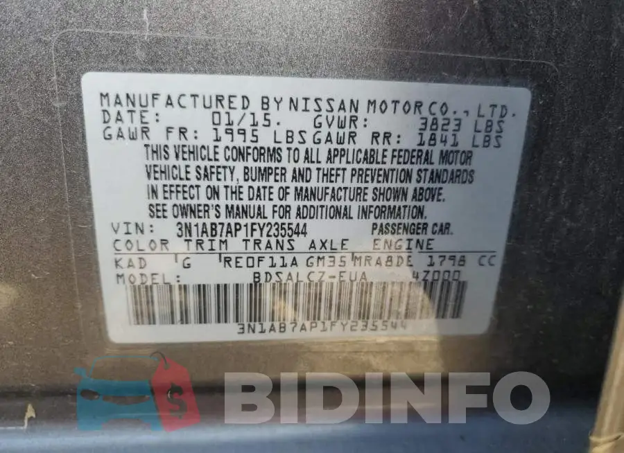 3N1AB7AP1FY235544 Photo# 12