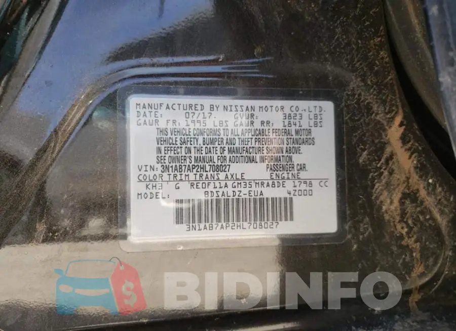 3N1AB7AP2HL708027 Photo# 12