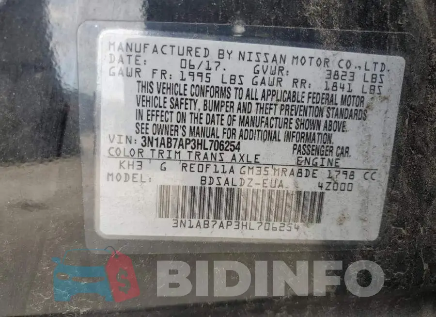3N1AB7AP3HL706254 Photo# 12