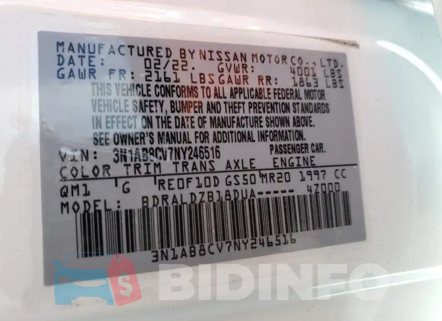3N1AB8CV7NY246516 Photo# 13