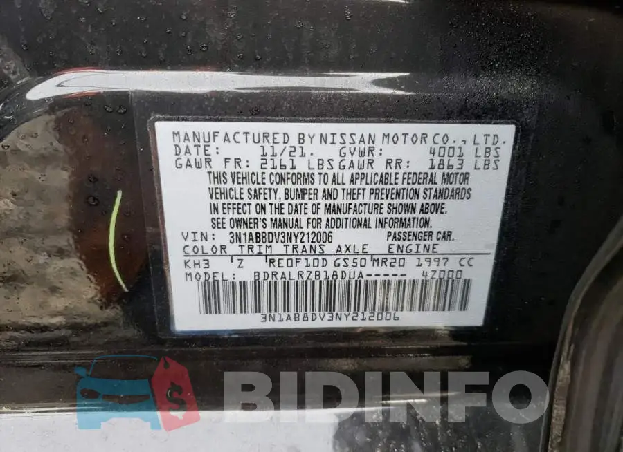 3N1AB8DV3NY212006 Photo# 12