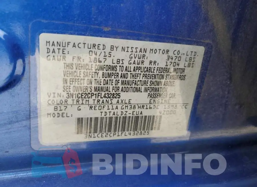 3N1CE2CP1FL432825 Photo# 13