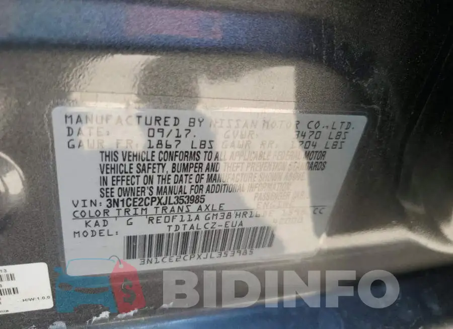 3N1CE2CPXJL353985 Photo# 13