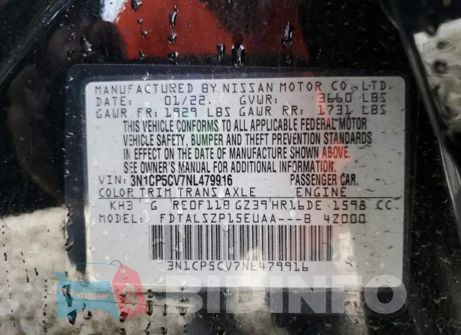 3N1CP5CV7NL479916 Photo# 13