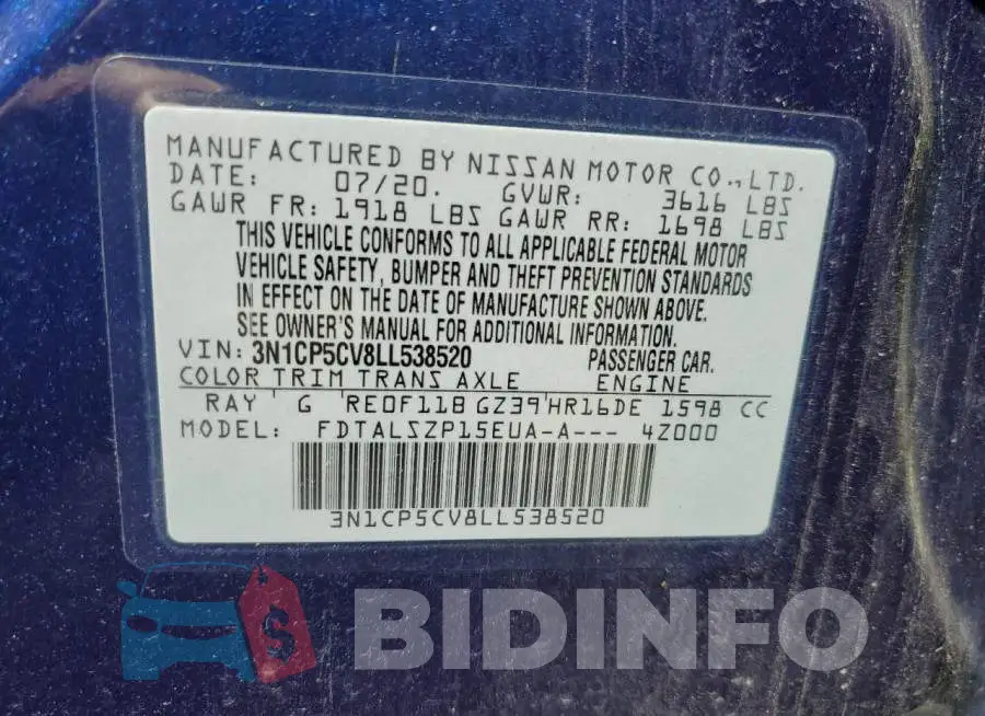 3N1CP5CV8LL538520 Photo# 13