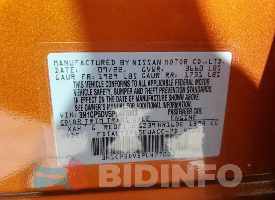 3N1CP5DV5PL477003 Photo# 13