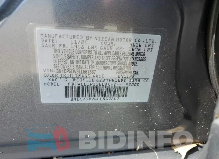3N1CP5DV6LL567867 Photo# 14