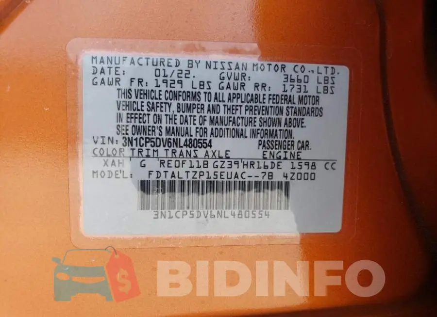 3N1CP5DV6NL480554 Photo# 13