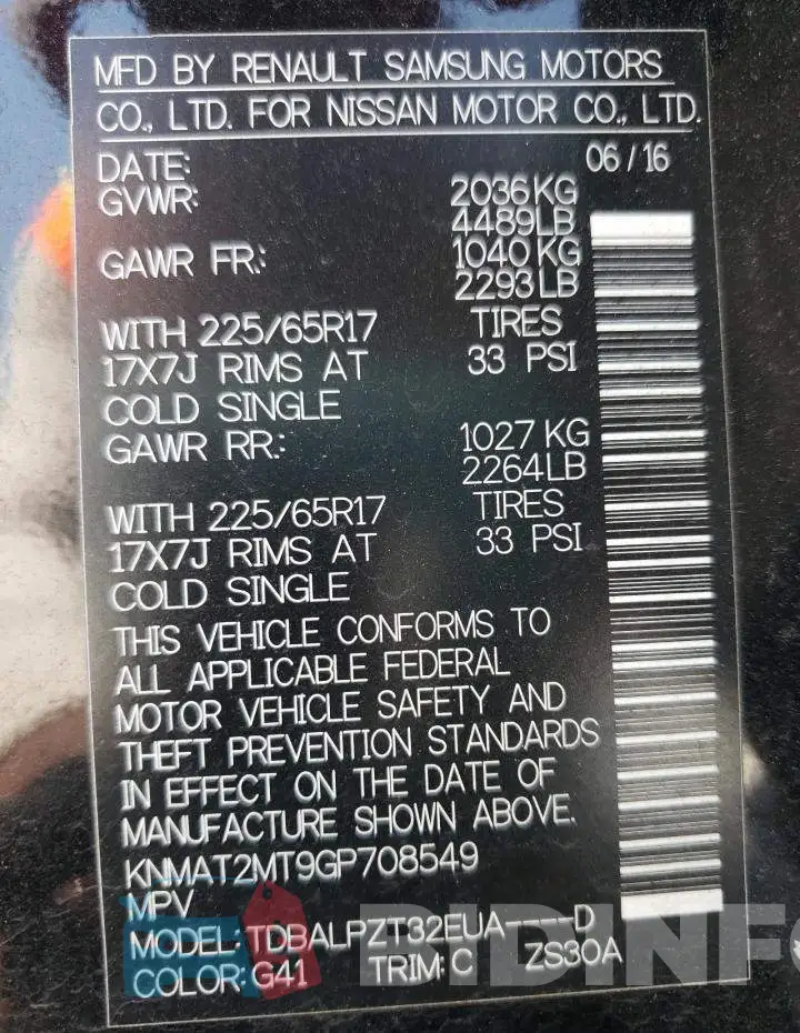KNMAT2MT9GP708549 Photo# 14