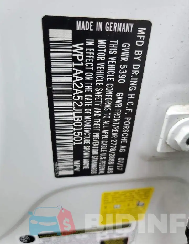 WP1AA2A52JLB01501 Photo# 13