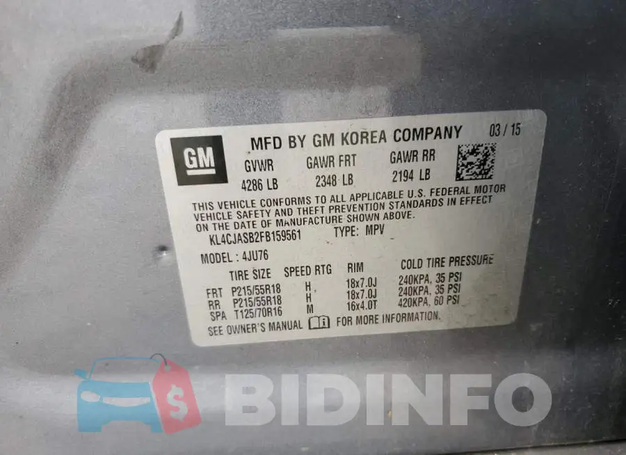 KL4CJASB2FB159561 Photo# 13