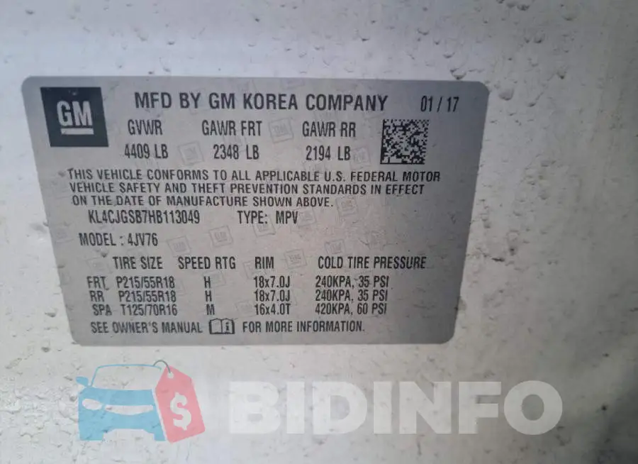 KL4CJGSB7HB113049 Photo# 12