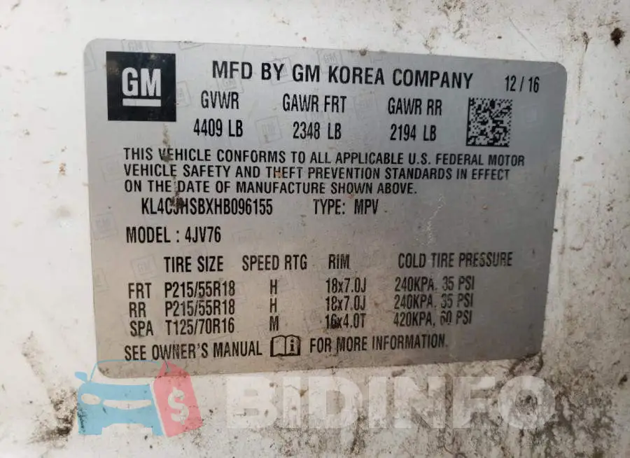 KL4CJHSBXHB096155 Photo# 13