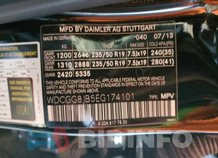 WDCGG8JB5EG174101 Photo# 12