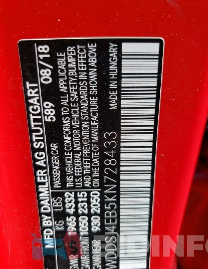 WDDSJ4EB5KN728433 Photo# 12