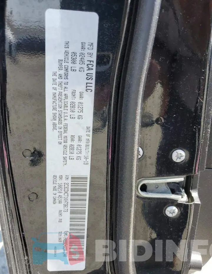 2C3CDXCT1KH736173 Photo# 12