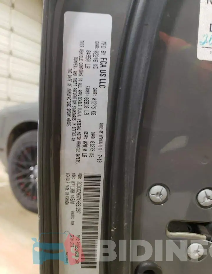2C3CDZAG7KH691287 Photo# 12
