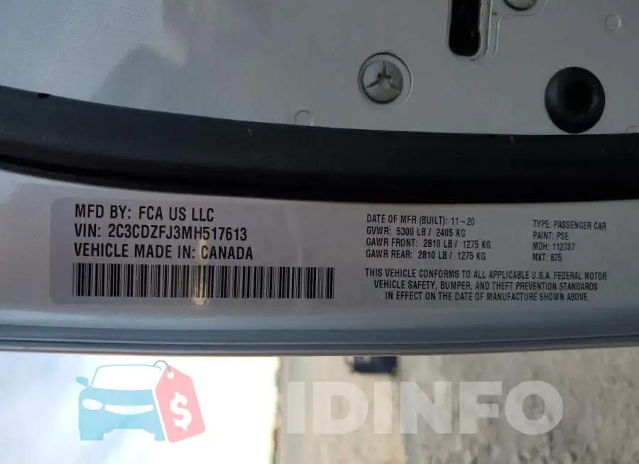 2C3CDZFJ3MH517613 Photo# 12
