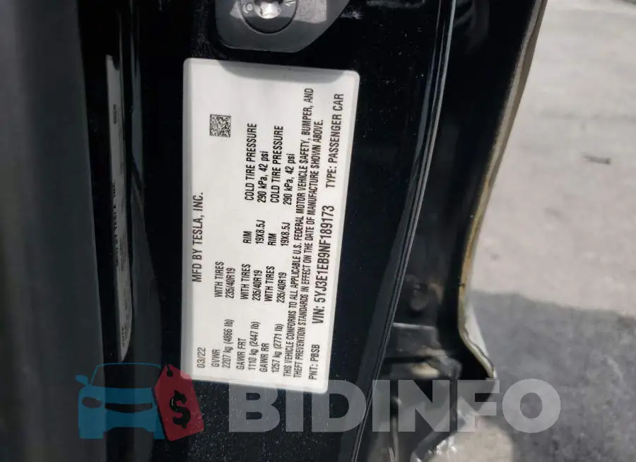 5YJ3E1EB9NF189173 Photo# 12