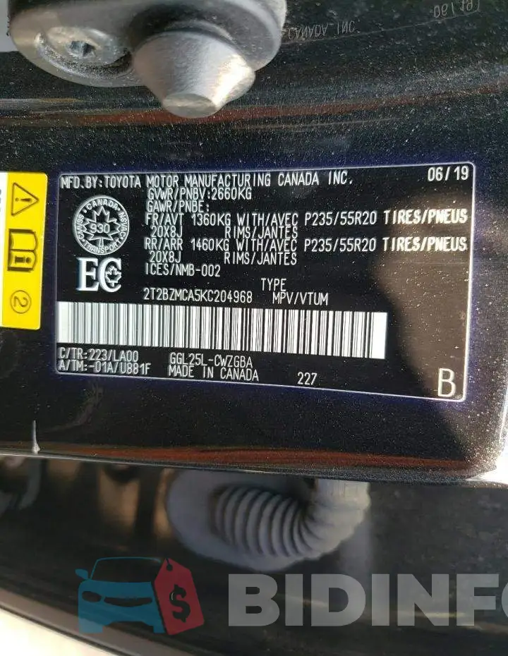 2T2BZMCA5KC204968 Photo# 13