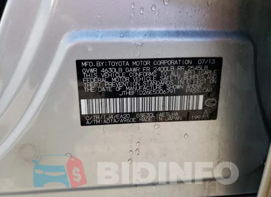 JTHBF1D26E5006791 Photo# 12