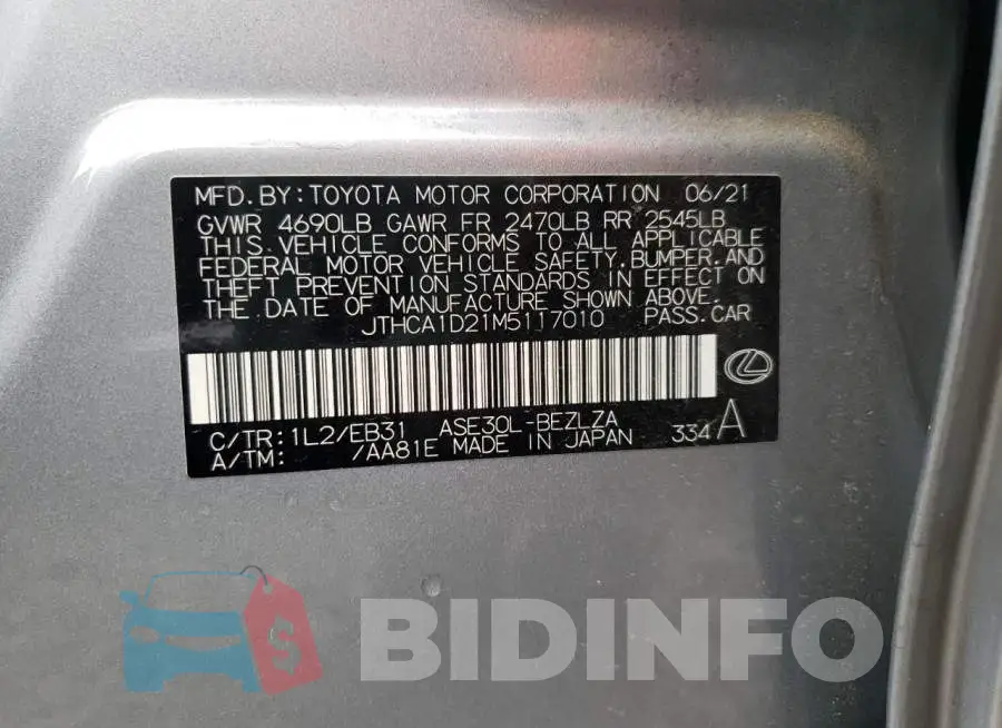 JTHCA1D21M5117010 Photo# 12