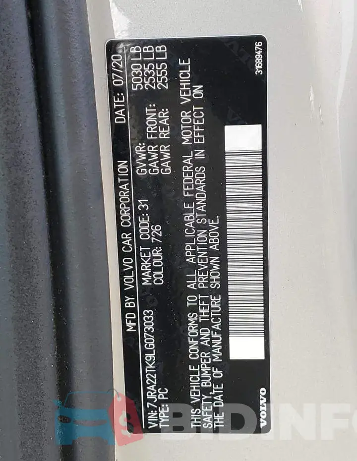 7JRA22TK9LG073033 Photo# 12
