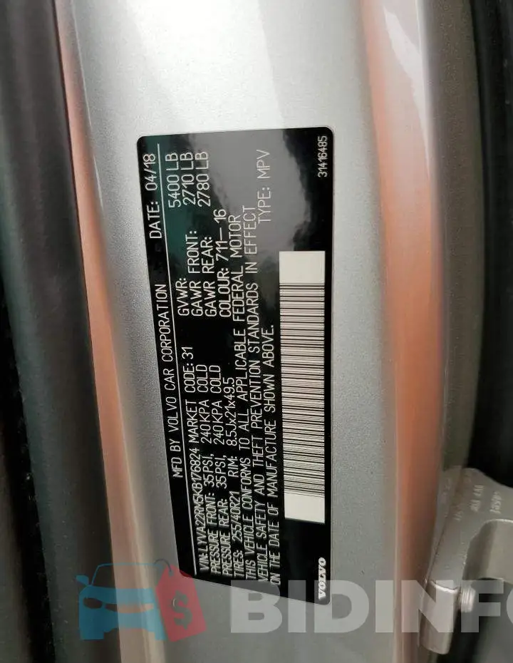 LYVA22RM5KB176824 Photo# 12