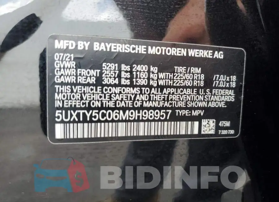 5UXTY5C06M9H98957 Photo# 13