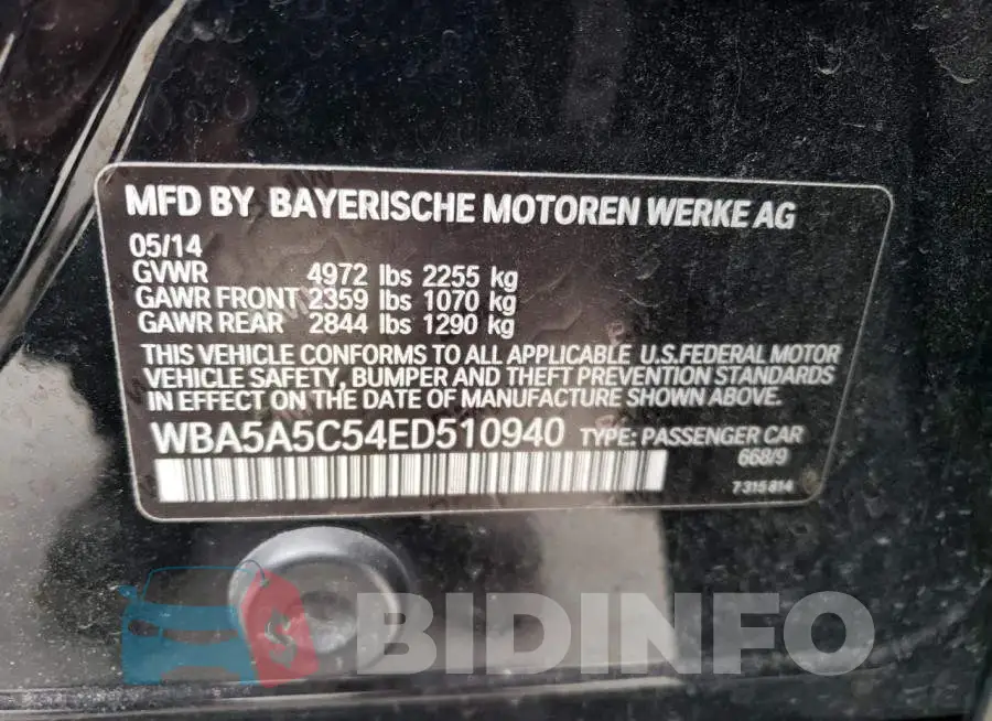 WBA5A5C54ED510940 Photo# 12
